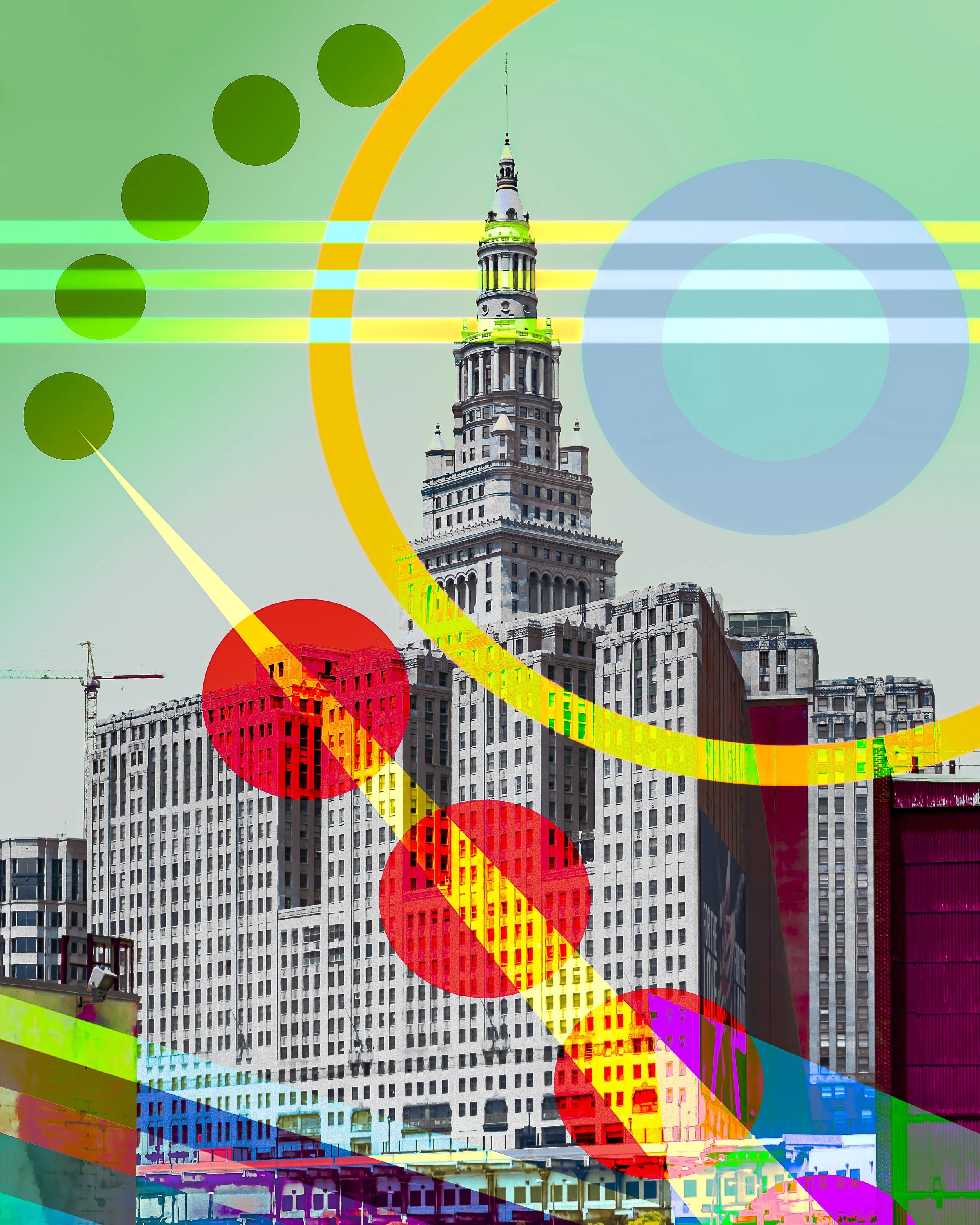 Cleveland Wall Art | Abstract Terminal Tower Aluminum Print